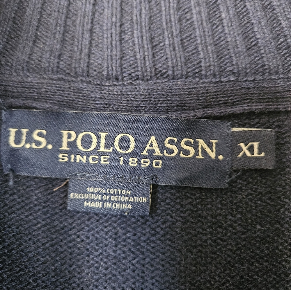 US Polo Association quarter zip pullover navy sweater size XL - Picture 4 of 9
